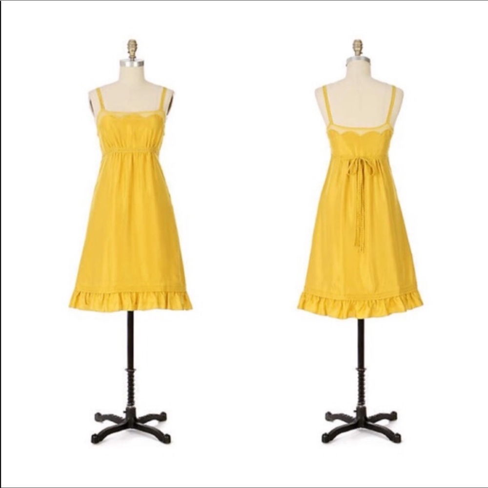 Anthropologie Saffron Step Dress 100% Silk